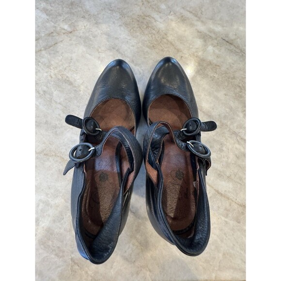 Chocolate Negro Portugal Pumps Black Leather Vintage Strap Maryjane 5.5 Coquette - Picture 10 of 16